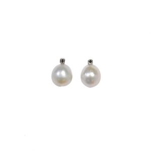Pendientes plata con perlas Tahiti y brillantes negros - Joyas de plata artesanales - labruixeta